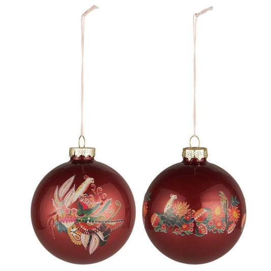 Christmas Bauble with Parrot Motifs. Each Sold Separately