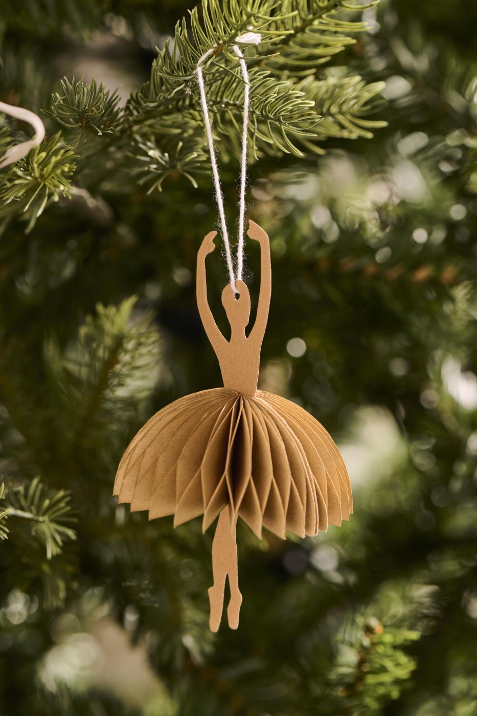 Paper Ballerina in Relevé Position - Brown