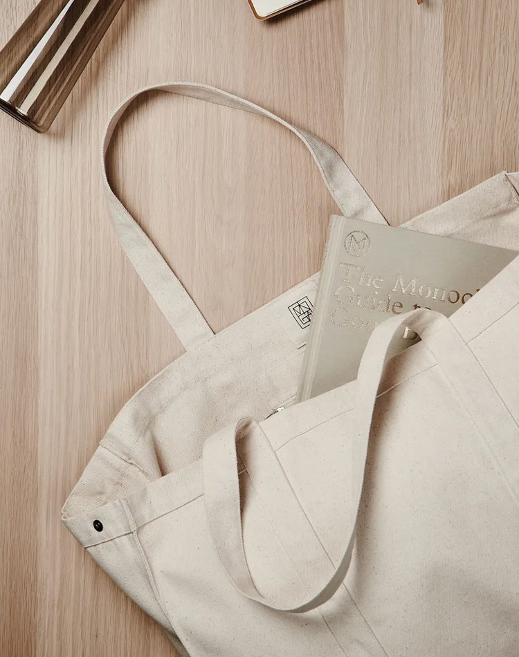 Hilo Canvas Tote Bag - Off White, Maxi