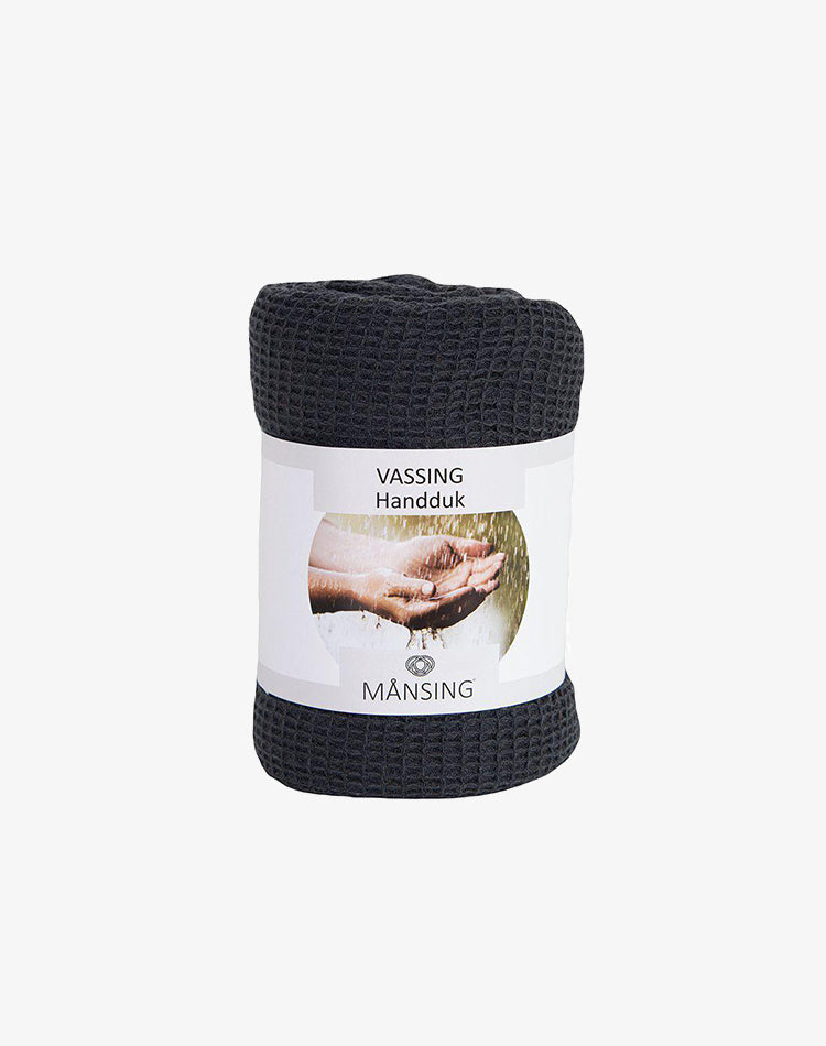 Waffle Towel - Black, 70 x 140cm