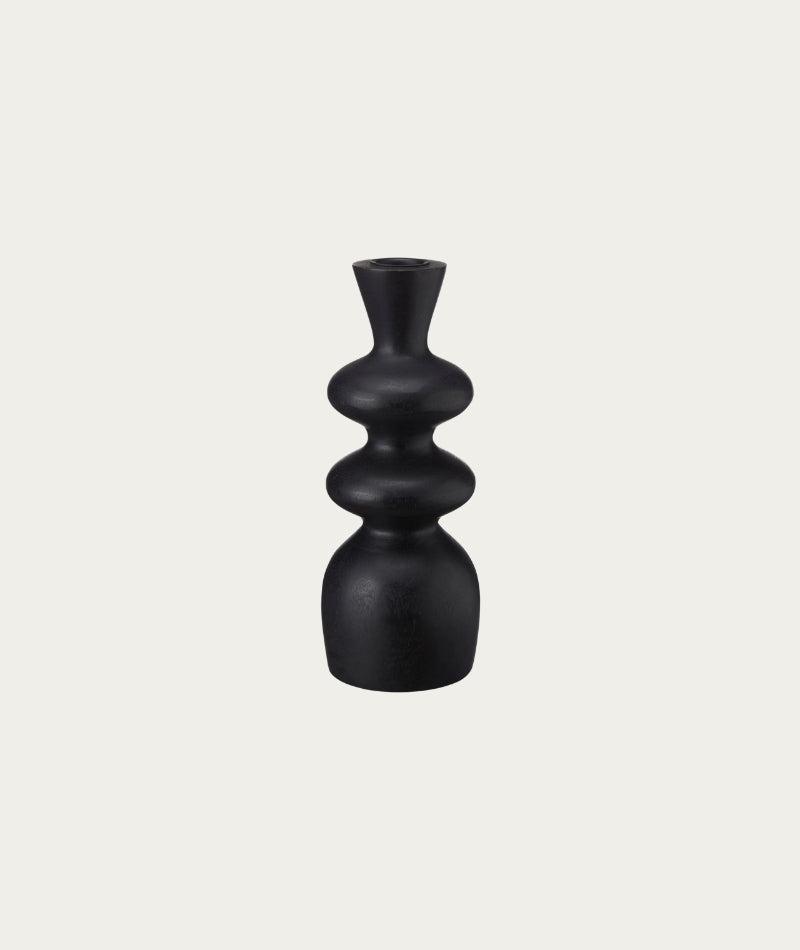 Abha Candlestick Holder - Large, Black