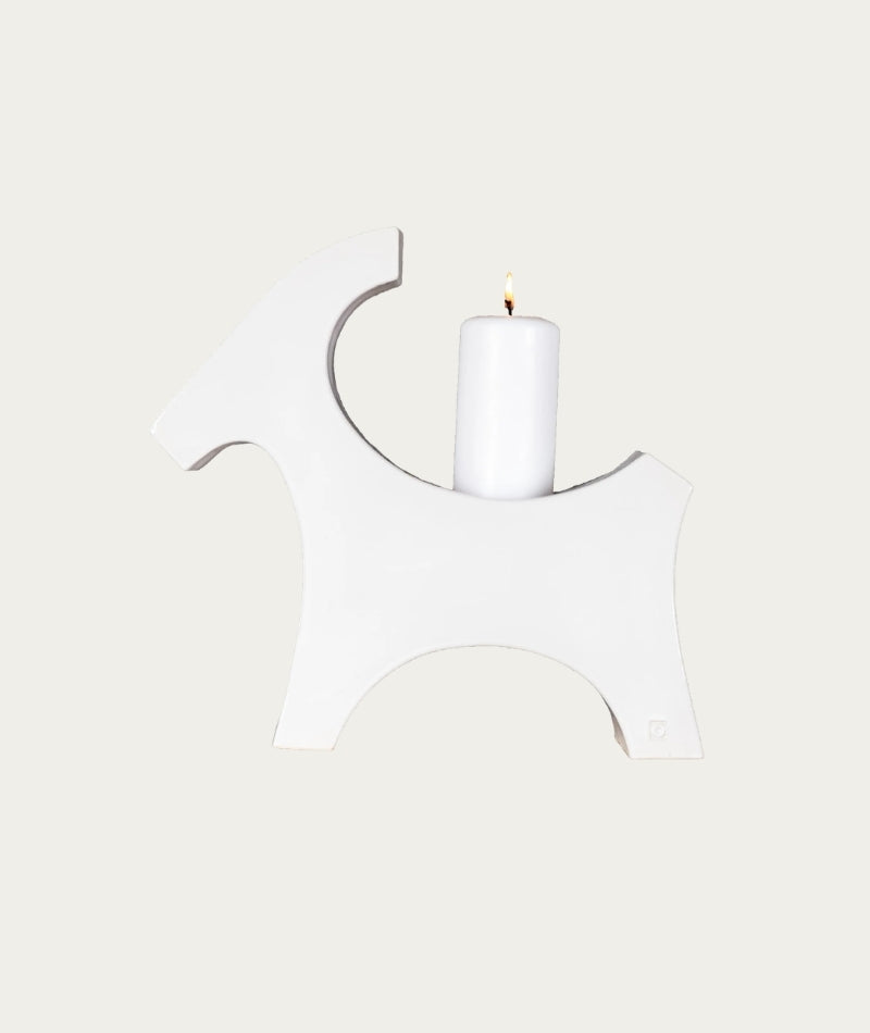 Candle Goat - Ceramic Stand For Candles - White