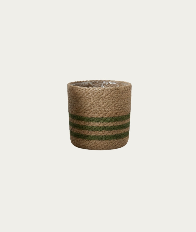 Bella Basket - Natural/Green, Medium