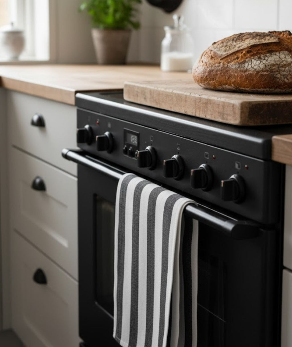 Stripe Hand Towel - Black and White