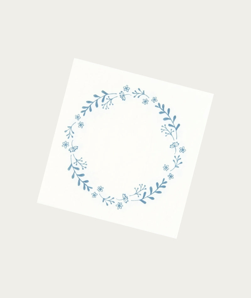 Paper Napkins - Blue Flower Wreath