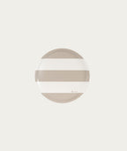 Round Tray - Beige and White Stripes