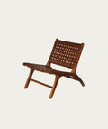 Porto Armchair – Brown Teak & Leather