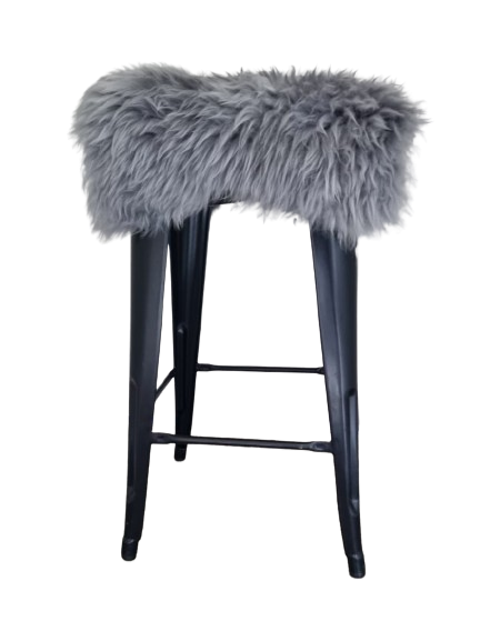 Sheepskin stool cover - Grey