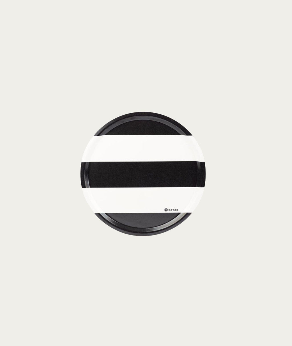 Round Tray - Black and White Stripes