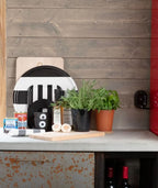 Round Tray - Black and White Stripes