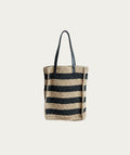 Pinta Raffia Handbag – Black/Natural Stripes, High
