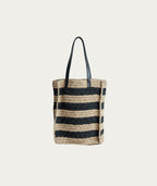 Pinta Raffia Handbag – Black/Natural Stripes, High
