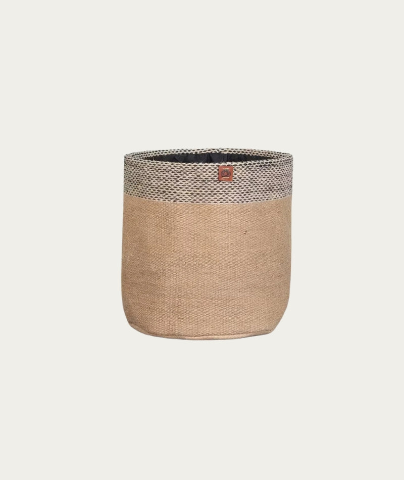 Jute Storage Basket - Top Stripe