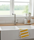 Dish Cloth - Yellow and White Stripes