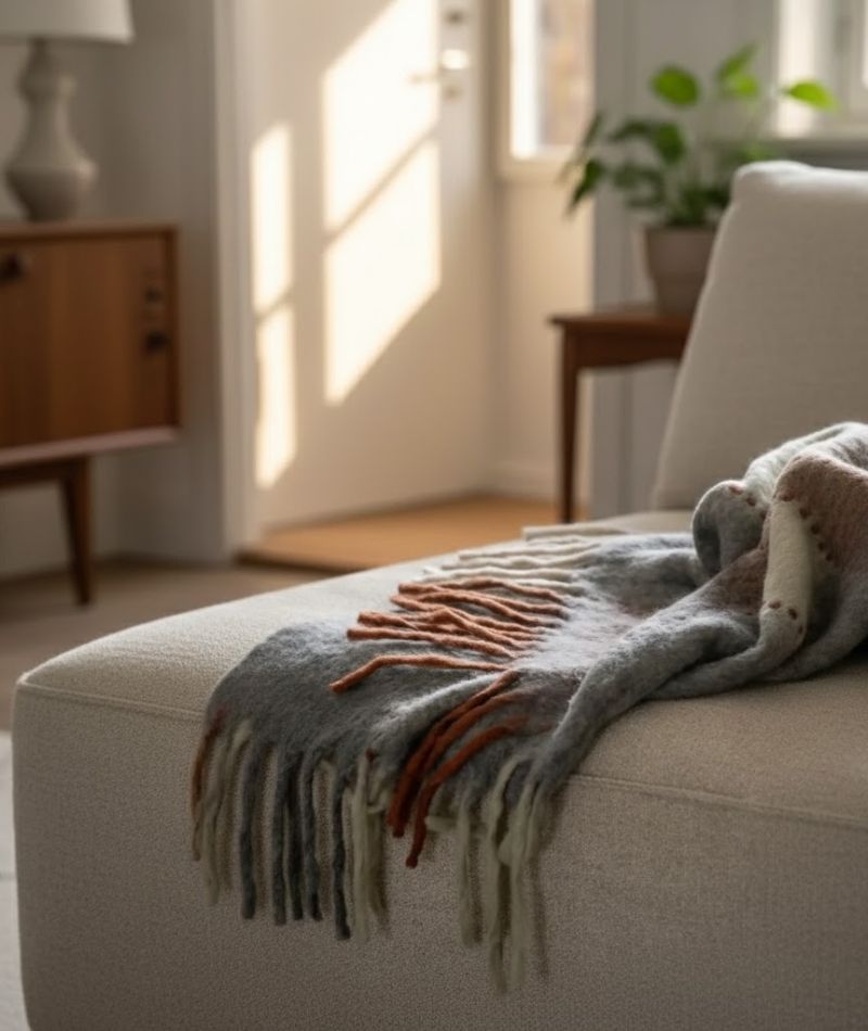 Multicoloured Plaid Throw