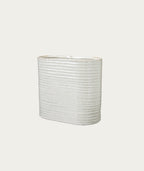 Ceramic Elfrida Oval Pot – Offwhite, Large