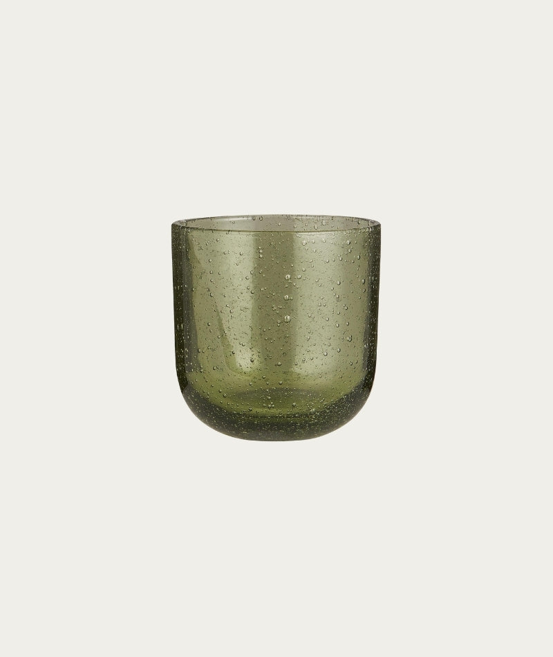 Vercelli Drinking Glass – Green with Bubbles