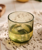 Vercelli Drinking Glass – Green with Bubbles