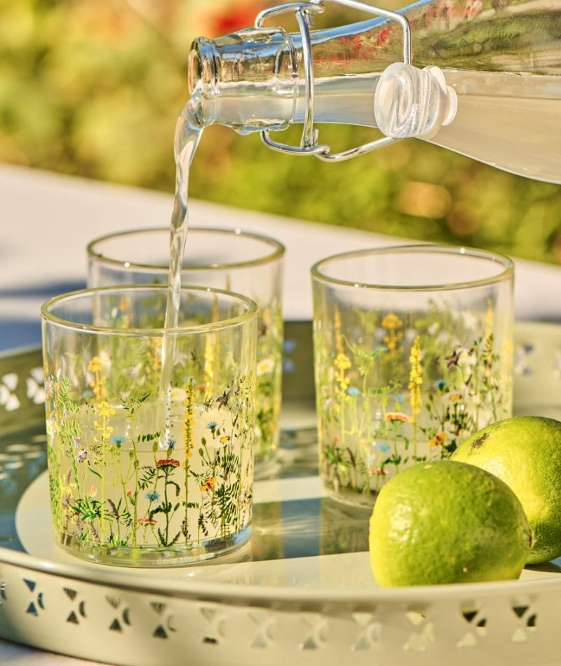 Summer Field Drinking Glass – Floral Design