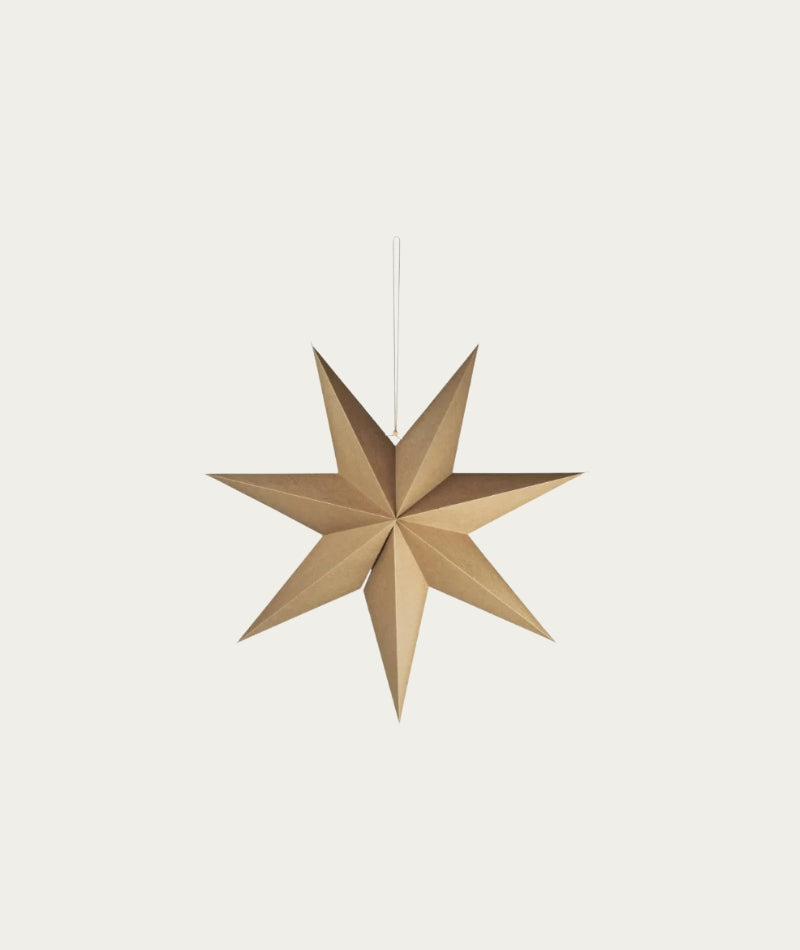 7 Point Paper Star - Brown, Large