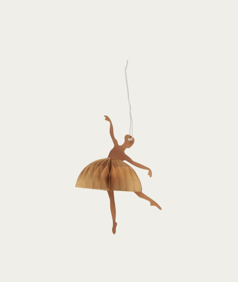 Paper Ballerina in Dance Position - Brown