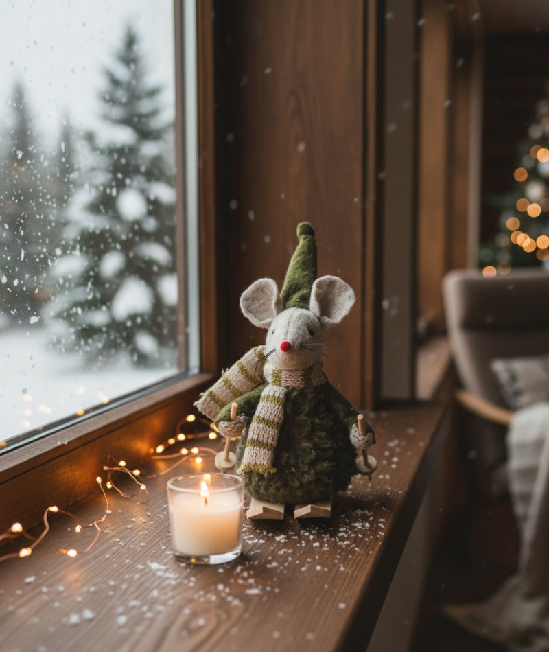 Mouse on Skis - Green