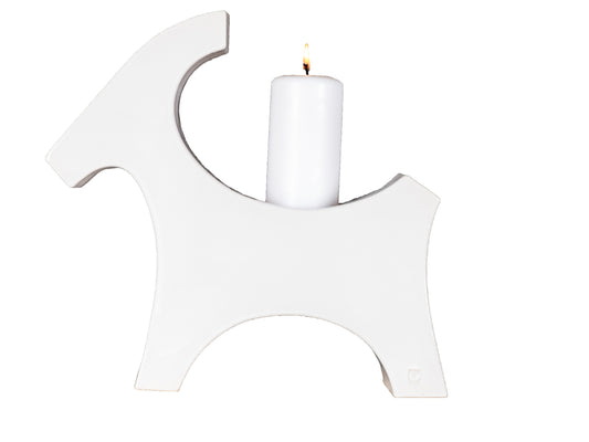 Candle Goat - Ceramic Stand For Candles - White