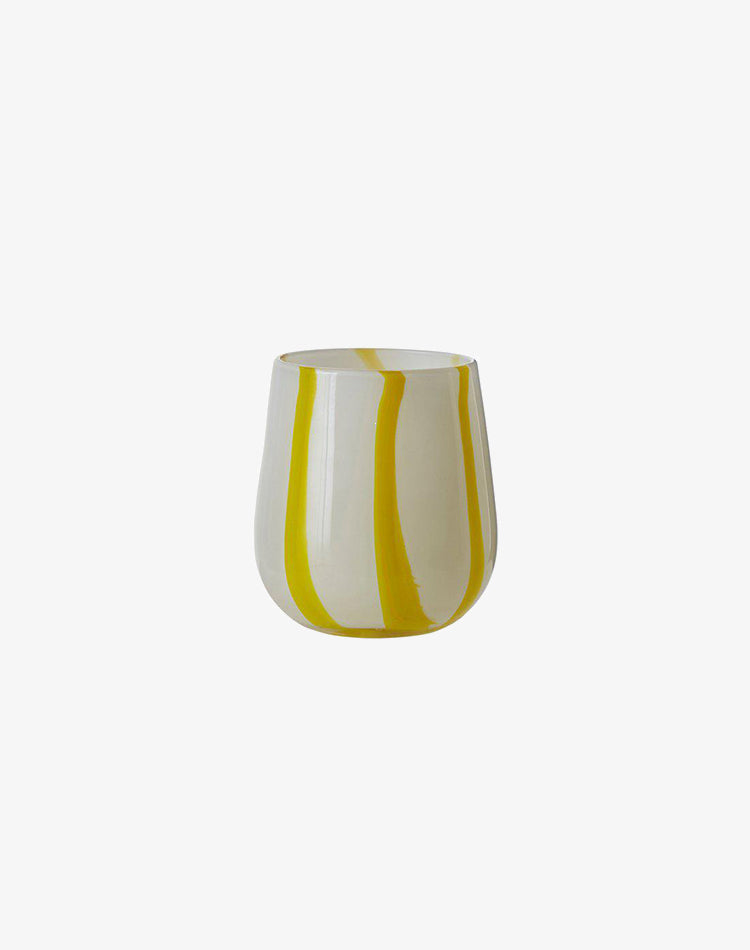 Stripe Candle Holder / Vase - Yellow, Medium