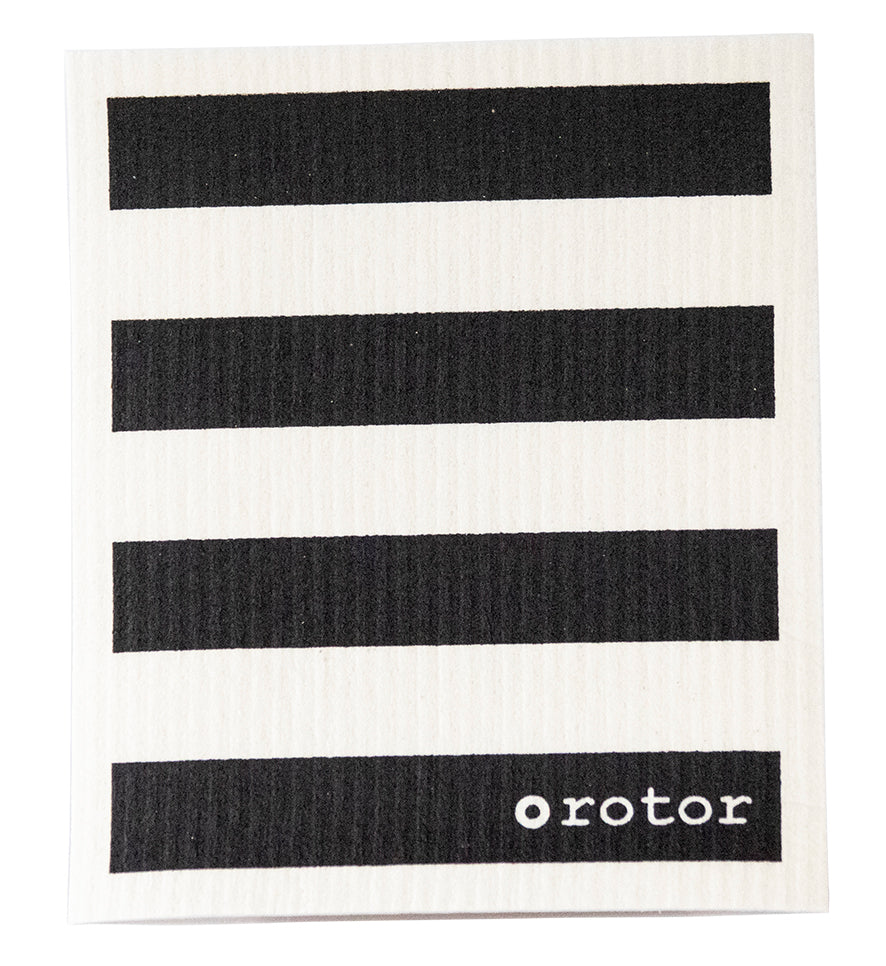 Dish Cloth - Black and White Stripes