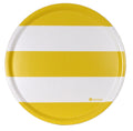 Round Tray - Yellow and White Stripes