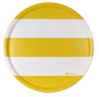Round Tray - Yellow and White Stripes