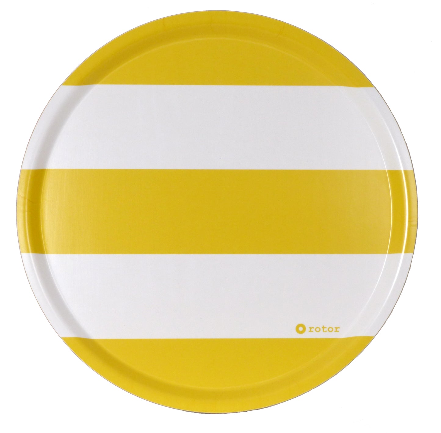 Round Tray - Yellow and White Stripes