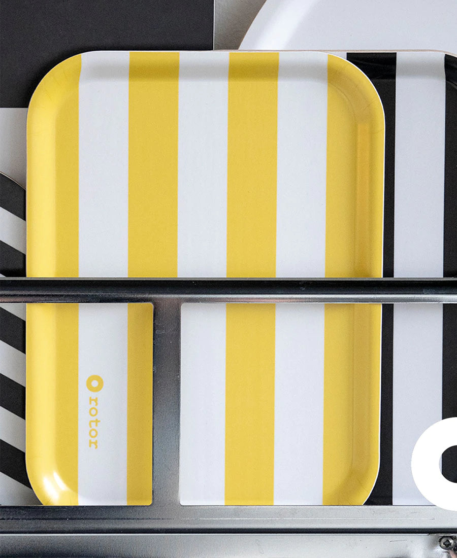 Serving Tray - Yellow and White Stripes