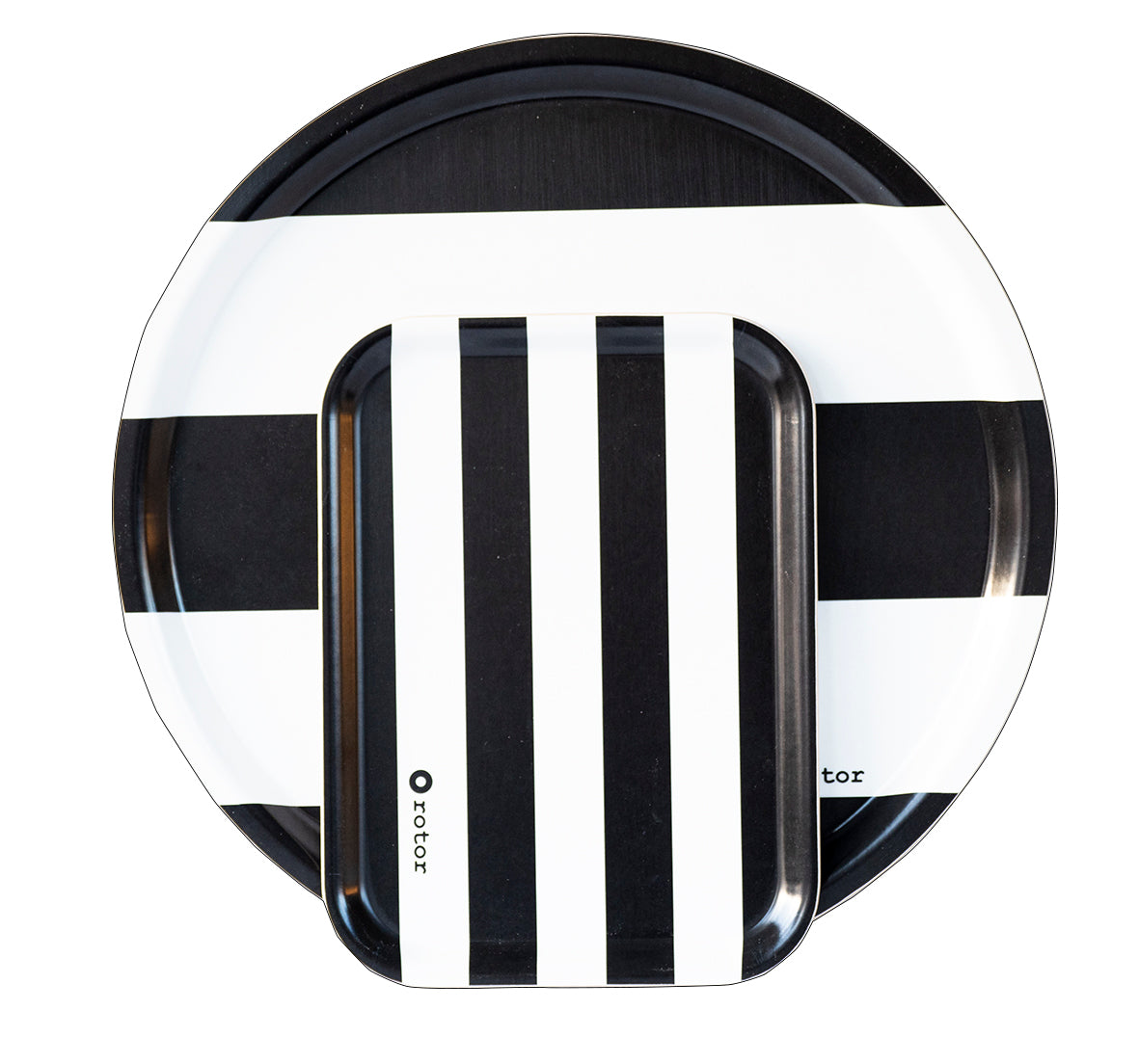 Serving Tray - Black and White Stripes