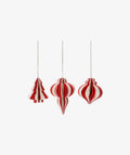Christmas Decorations Mix - Red/White. Set of 6. Medium.