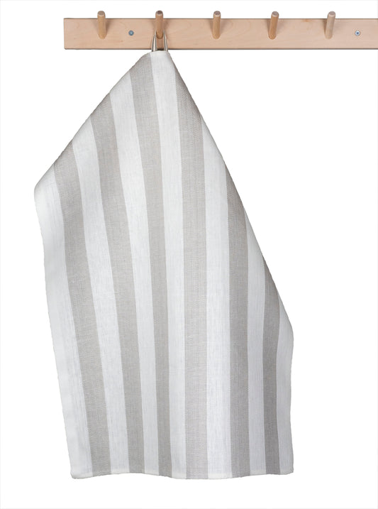 Stripe Hand Towel - Beige and White