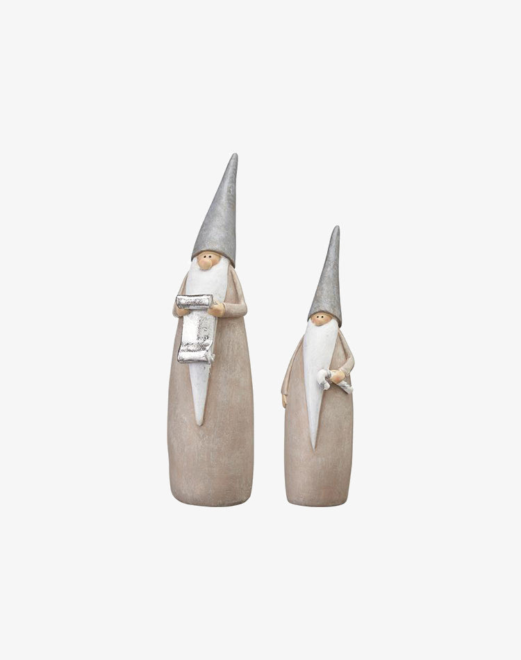 Santa holding Candy Cane - Sand/Grey