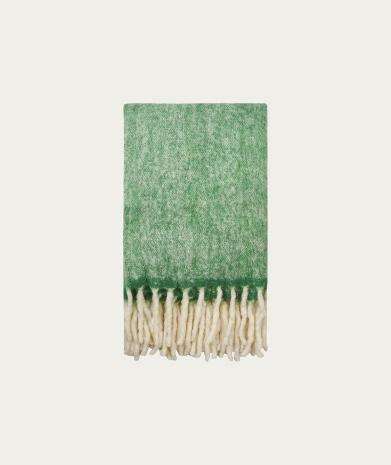 Carmel Plaid – Green Wool Mix Throw