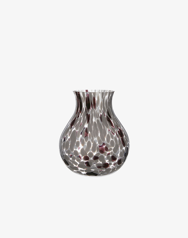 Dot Vase -  White and Maroon Dot