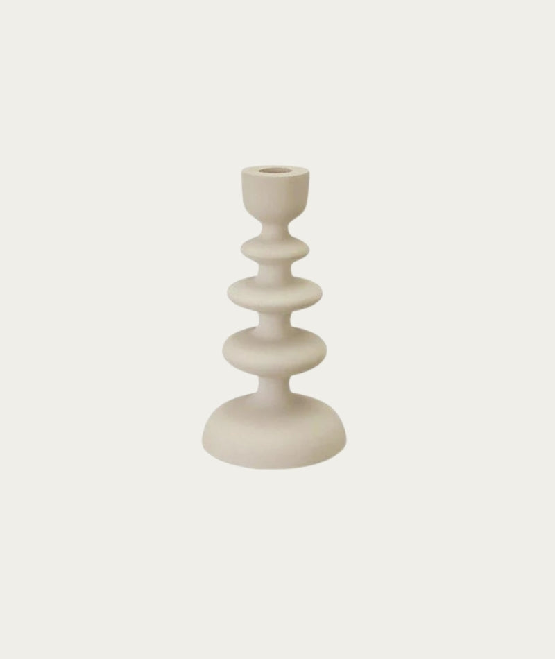 Malia Candleholder - Linen, Tall