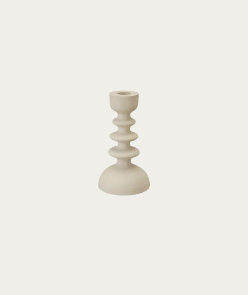 Malia Candleholder - Linen, Medium