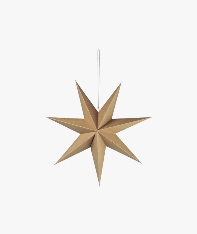 7 Point Paper Star - Brown, Large