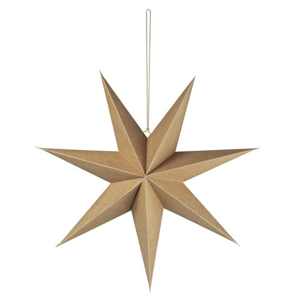 7 Point Paper Star - Brown, Large