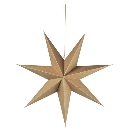 7 Point Paper Star - Brown, Large