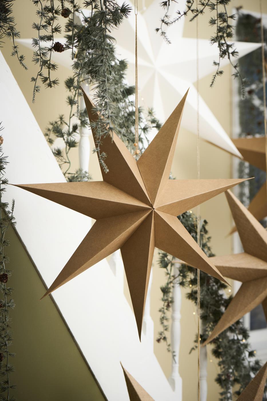 7 Point Paper Star - Brown, Large