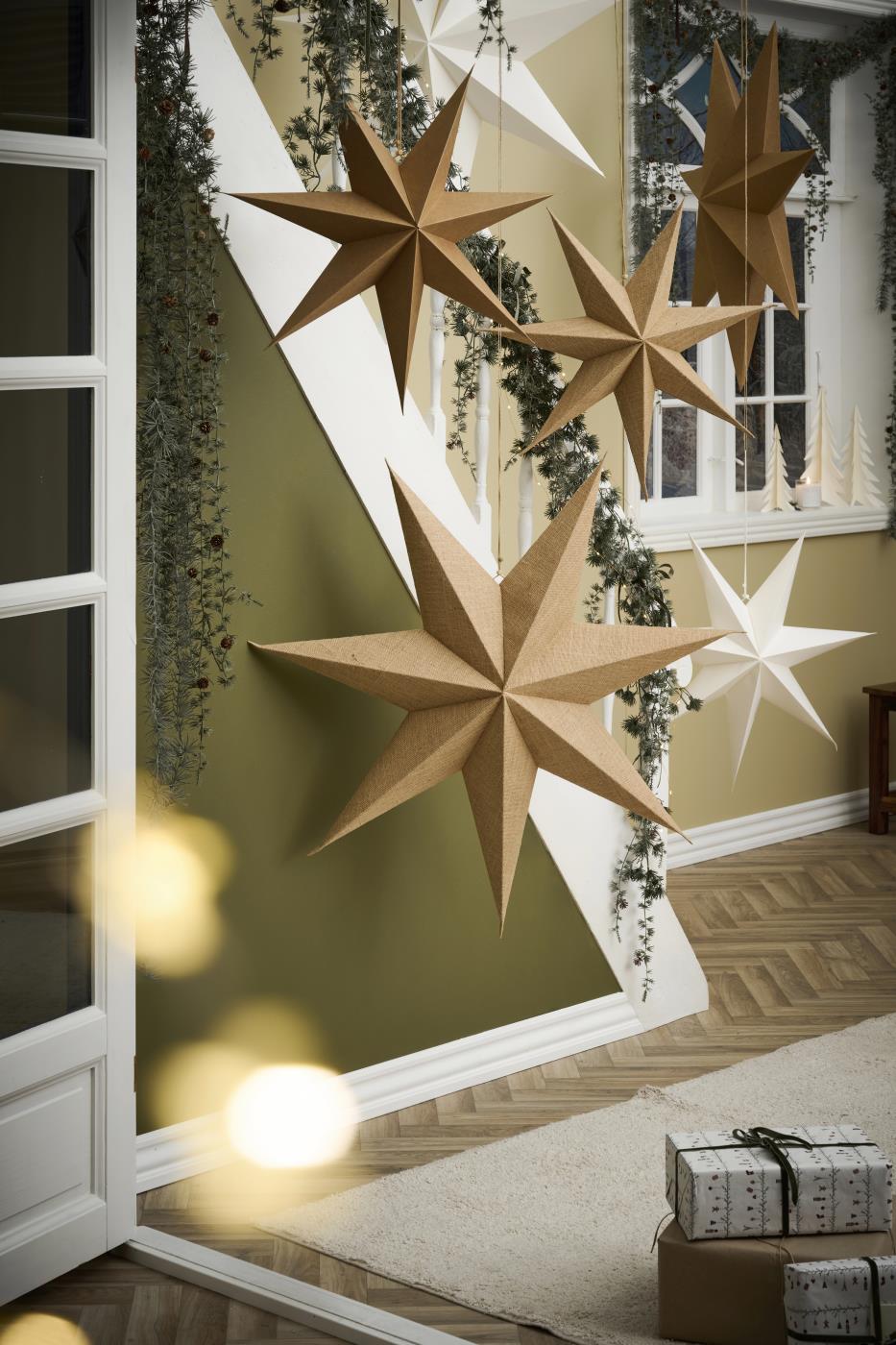 7 Point Paper Star - Brown, Large