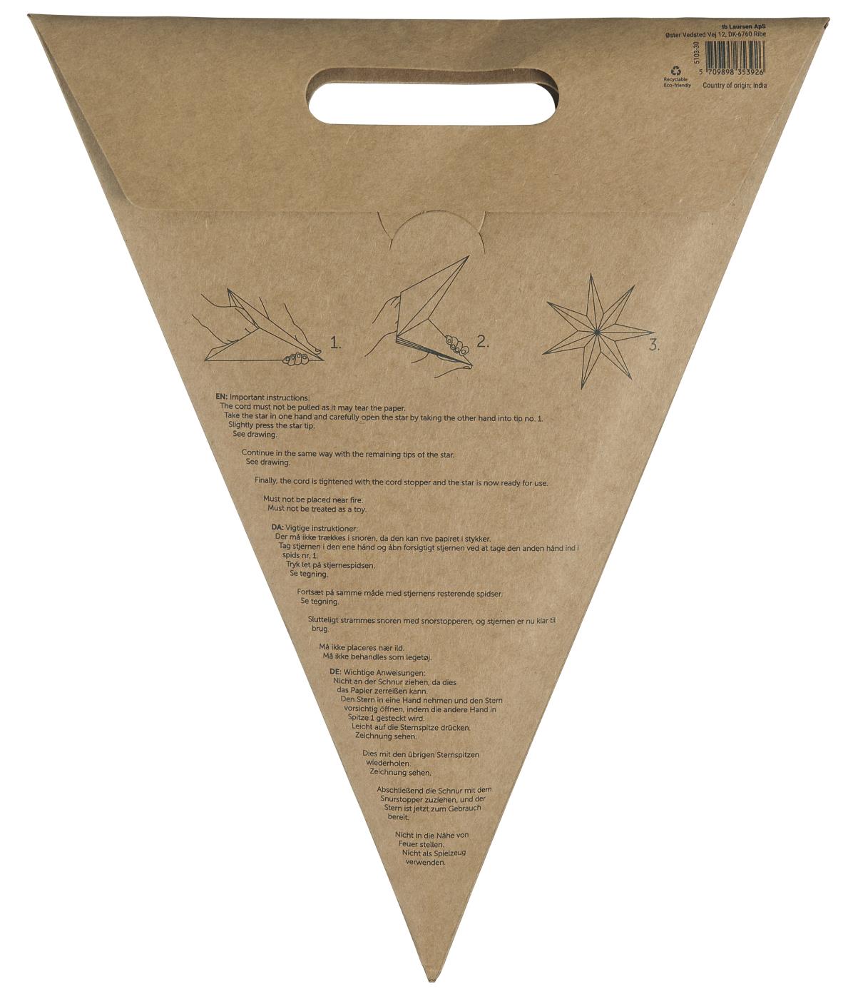 7 Point Paper Star - Brown, Extra Large