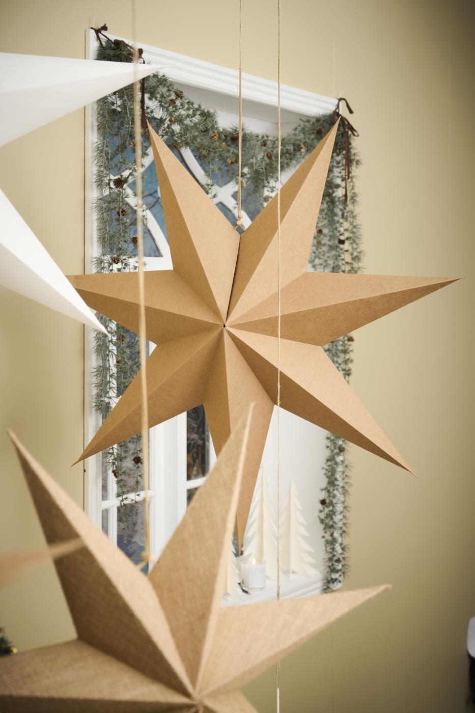 7 Point Paper Star - Brown, Extra Large