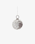 Christmas Ball Decorations - Textured, White, Round. Set of 6.