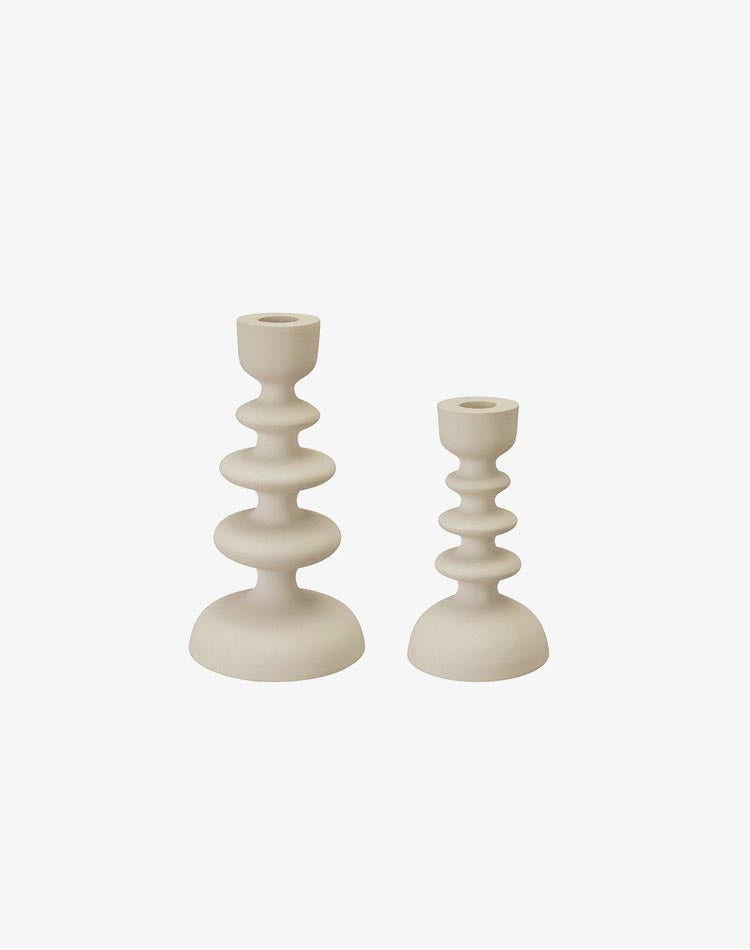 Malia Candleholder - Linen, Medium